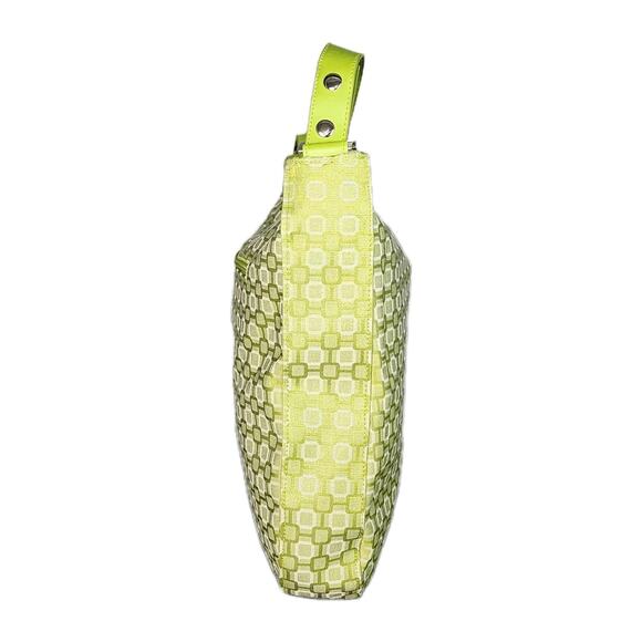 Bijoux Terner Tote Bag Green Canvas Geometrical Print Removable Shoulder Straps - Picture 4 of 11